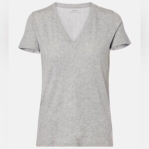 Vince Essential Lightweight Pima Cotton V-Neck T-Shirt Heather Grey Size L